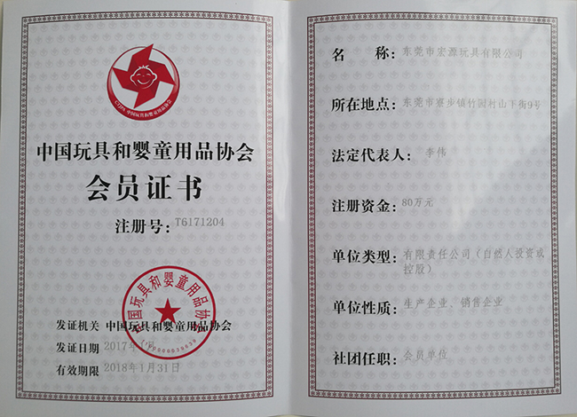 中國玩具和嬰童用品協會 會員單位...